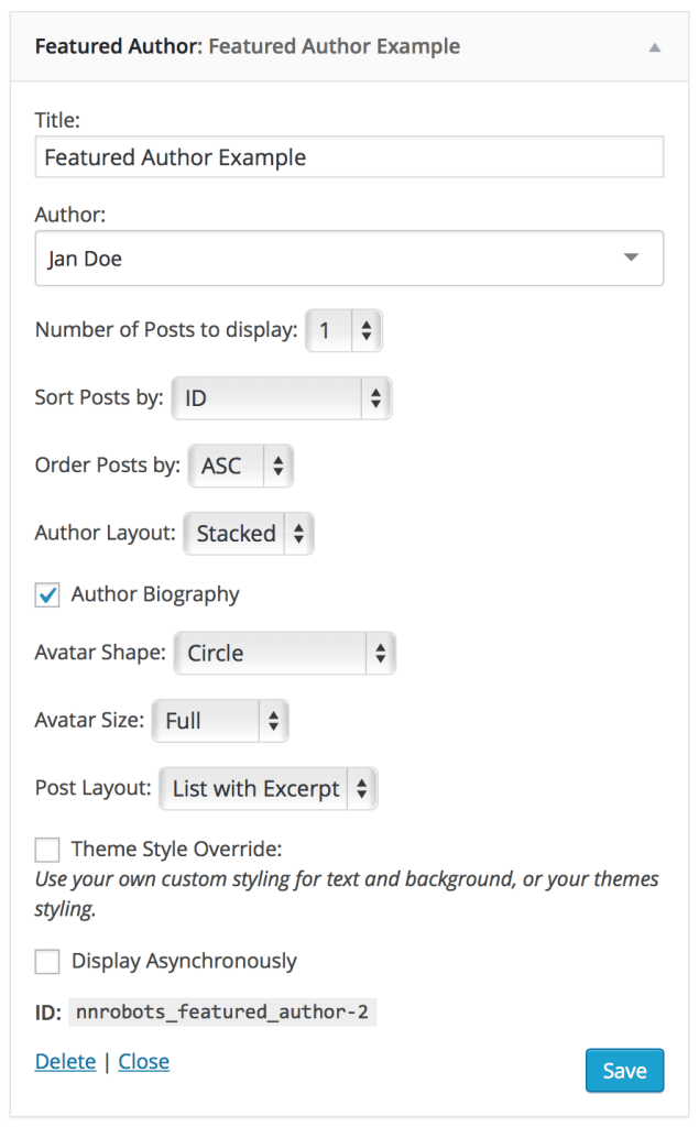 author-posts-featured-author-widget-settings