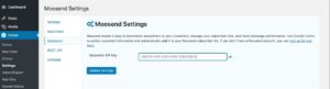 Moosend API Key settings
