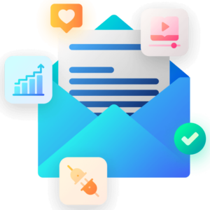 Envelope with other newsletter icons
