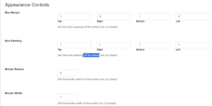 Appearance controls