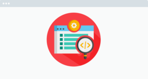 icon of screen mockup with code snippets